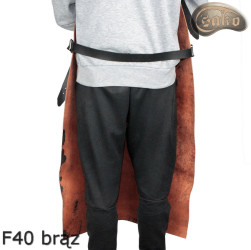 Kožená ochranná zástěra F40 brown bezuciskowy řezník/svářeč/kuchař/grilovač/zámečník