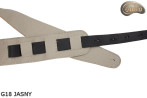 Courroie pour guitare électrique/basse G18 – Beige clair/Écru – Réversible – Cuir véritable