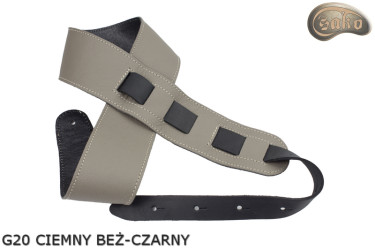 G21 Reversible Genuine Leather Guitar/Bass Strap (Dark Beige/Black)