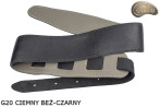 Sangle G21 pour guitare/basse électrique, beige foncé et noire, double face, cuir véritable