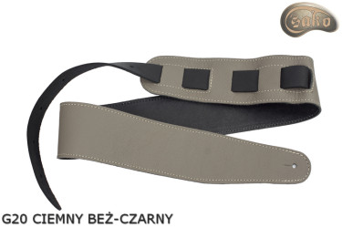 G21 Elektromos Gitár/Basszusgitár Pánt, Sötét Bézs, Fekete, Kétoldalas, Valódi Bőr