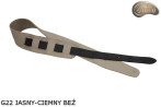 Sangle G22 pour guitare/basse électrique, beige clair foncé, réversible, cuir véritable