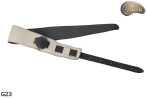 Sangle pour guitare/basse électrique G23, beige clair/noir, double face, cuir véritable