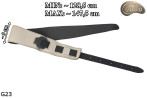 Sangle pour guitare/basse électrique G23, beige clair/noir, double face, cuir véritable
