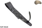 Sangle G24 pour guitare électrique/basse en cuir véritable brillant double face