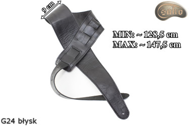 G24 Glossy Double-Sided Genuine Leather Electric/Bass Guitar Strap
