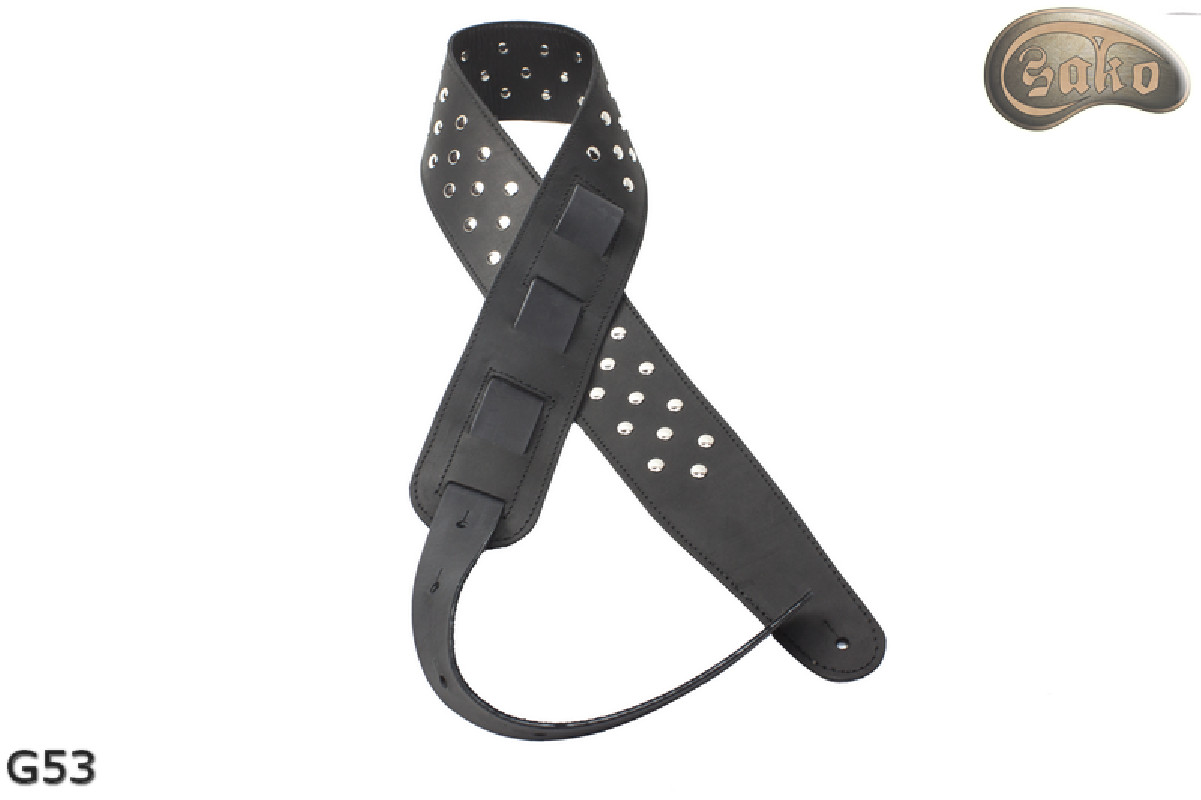 Sangle G53 double face en cuir véritable pour guitare/basse électrique