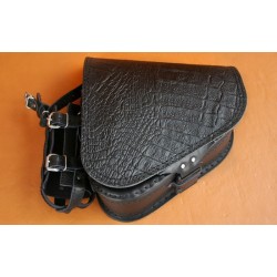 LEATHER SADDLEBAG S634 CROCODILE H-D SOFTAIL