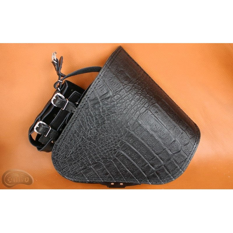 LEATHER SADDLEBAG S634 CROCODILE H-D SOFTAIL