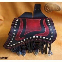 LEATHER SADDLEBAGS S293 RED *TO REQUEST*