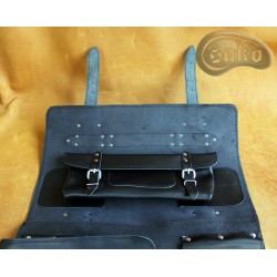 Knife bag / pouch   BLACK COWHIDE LEATHER ( model 1)