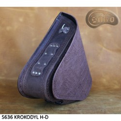 LEATHER SADDLEBAG S636 CROCODILE BROWN H-D SOFTAIL