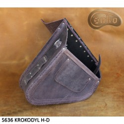 LEATHER SADDLEBAG S636 CROCODILE BROWN H-D SOFTAIL