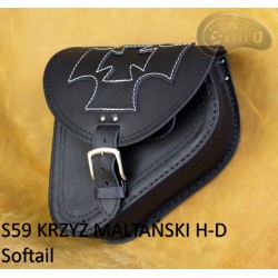 LEATHER SADDLEBAG S59 MALTESE CROSS H-D SOFTAIL