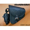 LEATHER SADDLEBAG S593 SKULL H-D SOFTAIL