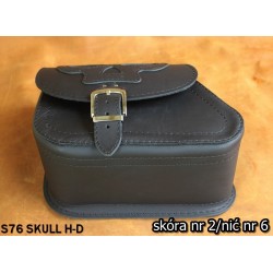 LEATHER SADDLEBAG S76 SKULL H-D DYNA