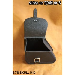 LEATHER SADDLEBAG S76 SKULL H-D DYNA